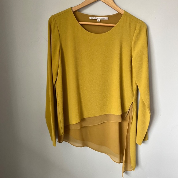 RACHEL Rachel Roy Blooms & Stripes Forever Asymmetrical Hem Blouse - Picture 6 of 7